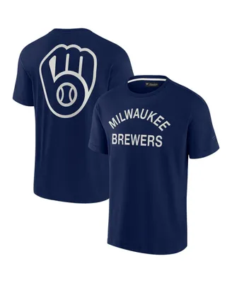 Men's and Women's Fanatics Signature Navy Milwaukee Brewers Super Soft Short Sleeve T-shirt