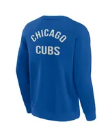 Men's and Women's Fanatics Signature Royal Chicago Cubs Super Soft Pullover Crew Sweatshirt