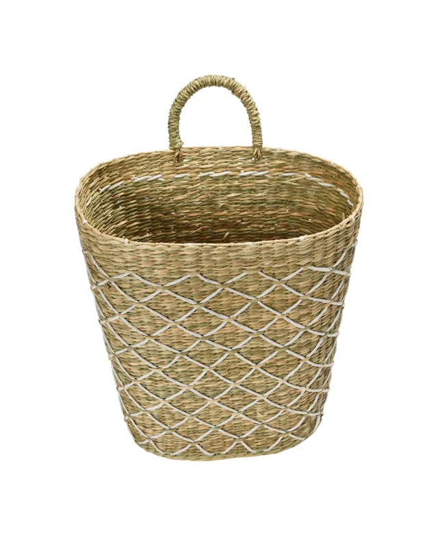 Vintiquewise Seagrass Shelf Storage Baskets with lining, Set of 3