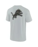 Men's and Women's Fanatics Signature Gray Detroit Lions Super Soft Short Sleeve T-shirt