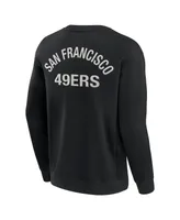 Men's and Women's Fanatics Signature Black San Francisco 49ers Super Soft Pullover Crew Sweatshirt