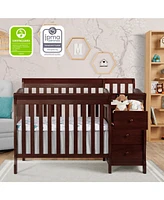 Dream on Me Baby Jayden 4-in-1 Mini Convertible Crib And Changer, Steel Grey