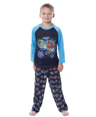 Beyblade Burst Boys' Spinner Tops Tossed Print Raglan Kids Sleep Pajama Set