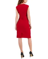 Kasper Petite Sleeveless Crew-Neck Sheath Dress