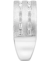 Effy Diamond Baguette Double Row Statement Ring (1/2 ct. t.w.) in Sterling Silver