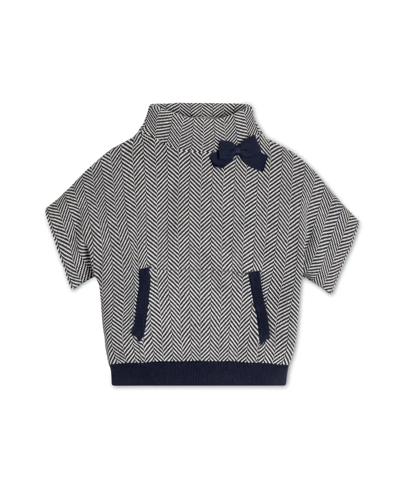 Hope & Henry Girls Mock Neck Short Sleeve Sweater
