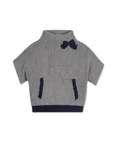 Hope & Henry Girls Mock Neck Short Sleeve Sweater