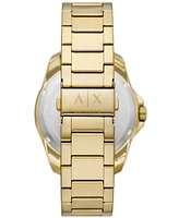 A|X Armani Exchange Men's Quartz Three Hand Date Gold-tone Stainless Steel Watch 44mm