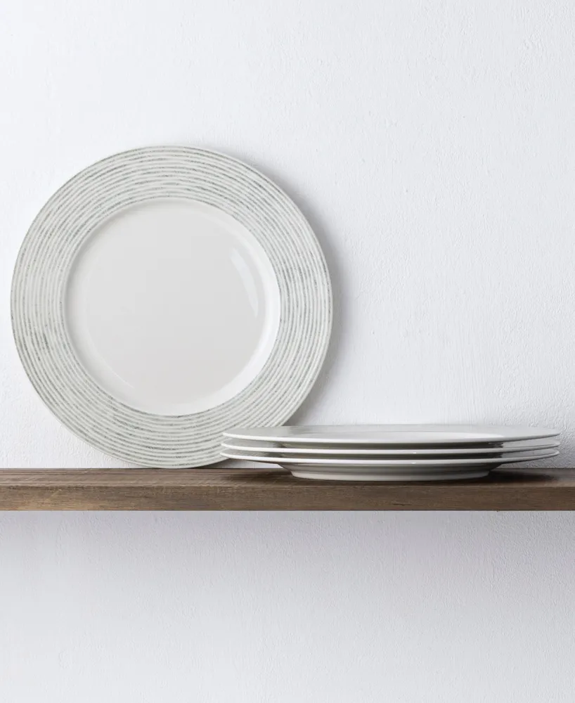 Noritake Hammock "Stripes" Rim Dinner Plates, Set of 4