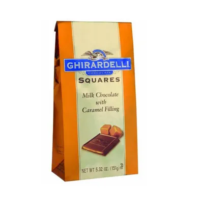 Ghirardelli Chocolate Squares, Milk Chocolate with Caramel Filling, 5.32-Ounce (Case of 6)
