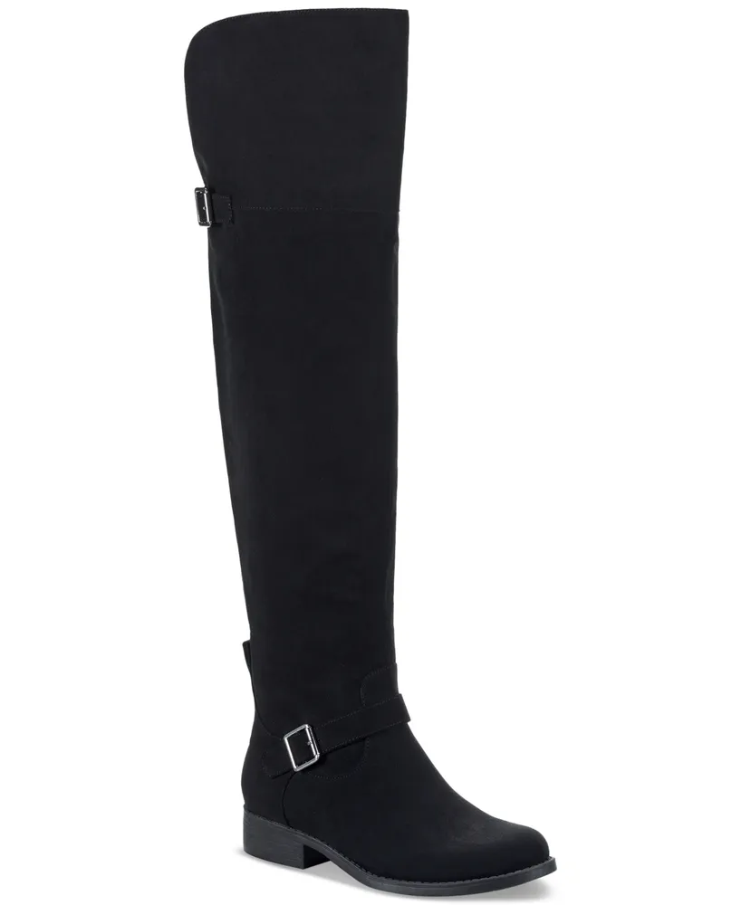 Sun + Stone Women's Anyaa Wide-Calf Buckled Over-The-Knee Boots, Created for Macy's