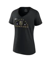 Women's Fanatics Black Vegas Golden Knights 2023 Stanley Cup Champions Jersey Roster V-Neck T-shirt