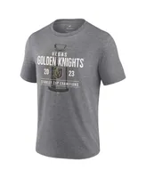 Men's Fanatics Heather Gray Vegas Golden Knights 2023 Stanley Cup Champions Shootout Tri-Blend T-shirt