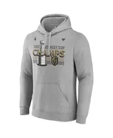 Men's Fanatics Heather Gray Vegas Golden Knights 2023 Stanley Cup Champions Locker Room Pullover Hoodie