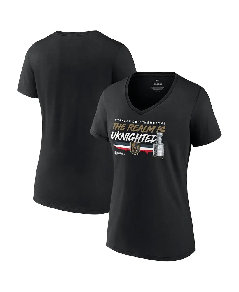 Women's Fanatics Black Vegas Golden Knights 2023 Stanley Cup Champions Hometown Dna V-Neck T-shirt