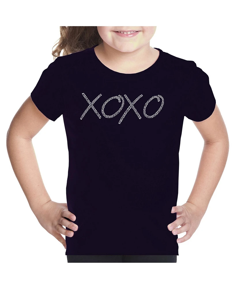 Big Girl's Word Art T-shirt - Xoxo