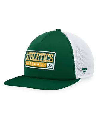 Men's Majestic Green, White Oakland Athletics Foam Trucker Snapback Hat