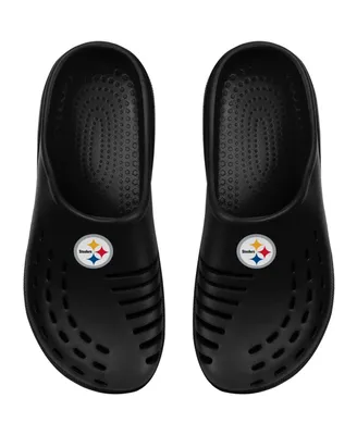 Big Boys and Girls Foco Black Pittsburgh Steelers Sunny Day Clogs