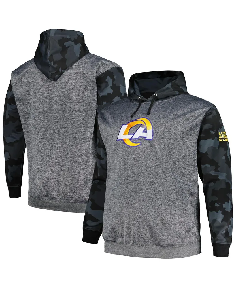 Men's Fanatics Heather Charcoal Los Angeles Rams Big and Tall Camo Pullover Hoodie