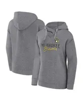 Women's Fanatics Heather Gray Milwaukee Brewers Script Favorite Pullover Hoodie