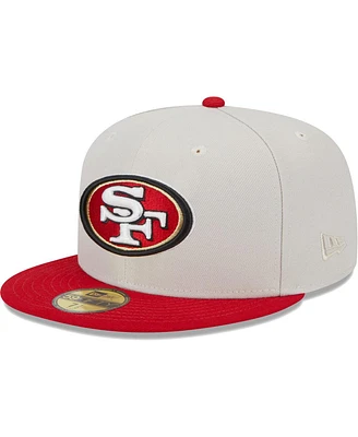 Men's New Era Khaki, Scarlet San Francisco 49ers Super Bowl Champions Patch 59FIFTY Fitted Hat