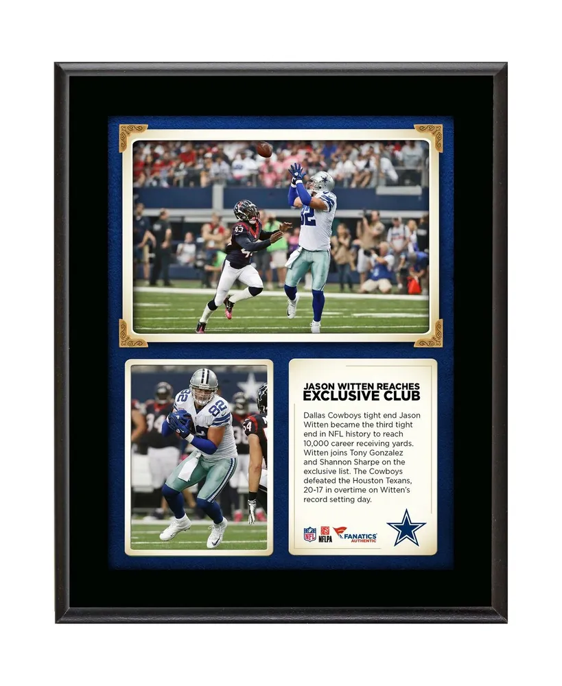 Fanatics Authentic Jason Witten Dallas Cowboys Becomes Third Tight End To  Reach Exclusive 10000 Career Receiving Yards Club 10.5 x 13 x 1  Sublimated Plaque