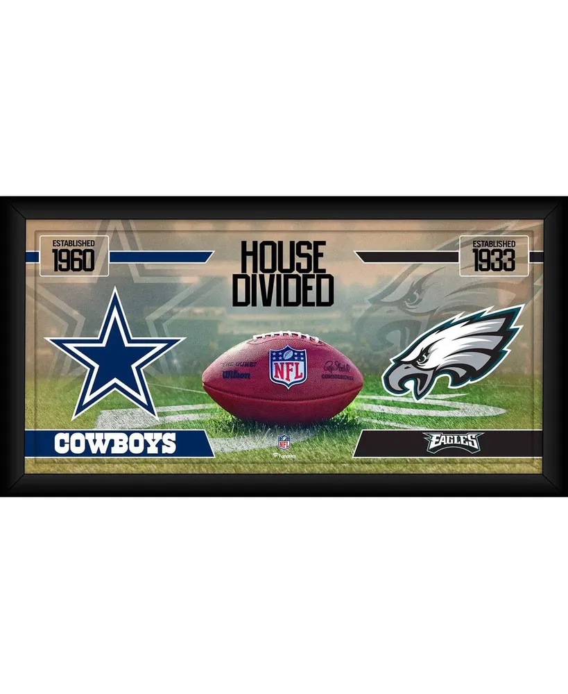 Dallas Cowboys vs. Philadelphia Eagles Framed 10" x 20" House Divided Football Collage