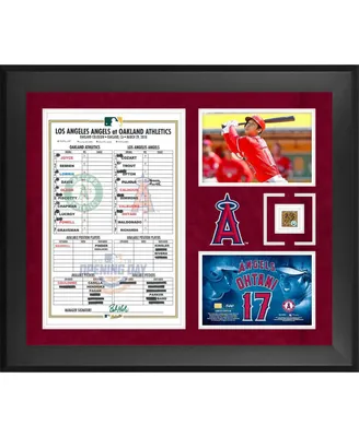 Shohei Ohtani Los Angeles Angels Framed 20" x 24" Mlb Debut Collage with a Replica jersey Lineup Card Scan and Capsule of Game