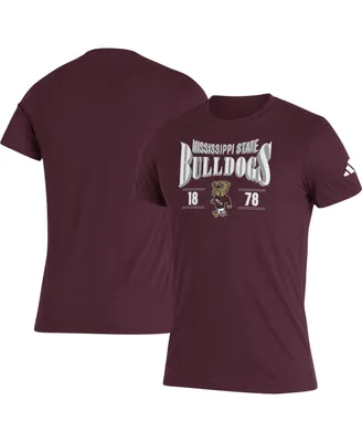 Men's adidas Maroon Mississippi State Bulldogs Along The Shadow Tri-Blend T-shirt