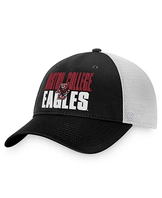Men's Top of the World Black, White Boston College Eagles Stockpile Trucker Snapback Hat
