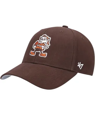 Big Boys and Girls '47 Brand Brown Cleveland Browns Team Basic Mvp Adjustable Hat