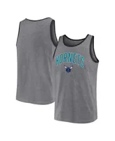 Men's Fanatics Heather Gray Charlotte Hornets Primary Logo Tank Top