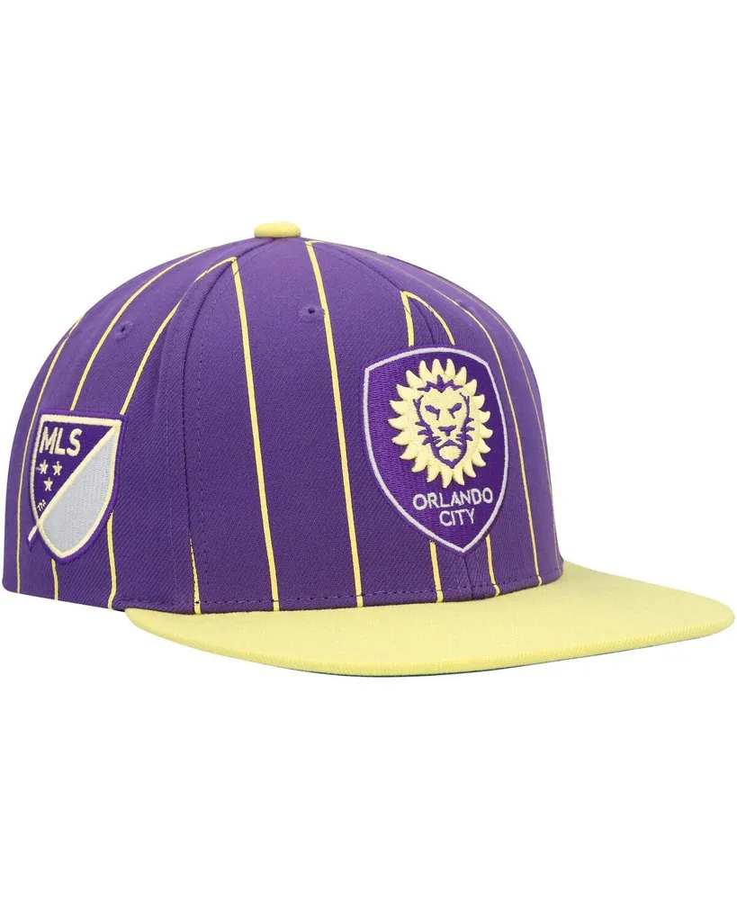 Men's Mitchell & Ness Purple Orlando City Sc Team Pin Snapback Hat