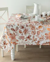 Gilded Leaves Metallic Foil Print Tablecloth 60 X 84