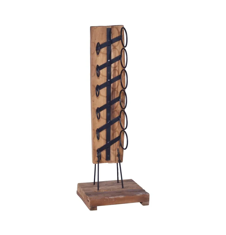 Wine Rack for 6 Bottles 13.8"x13.8"x39.4" Solid Teak Wood