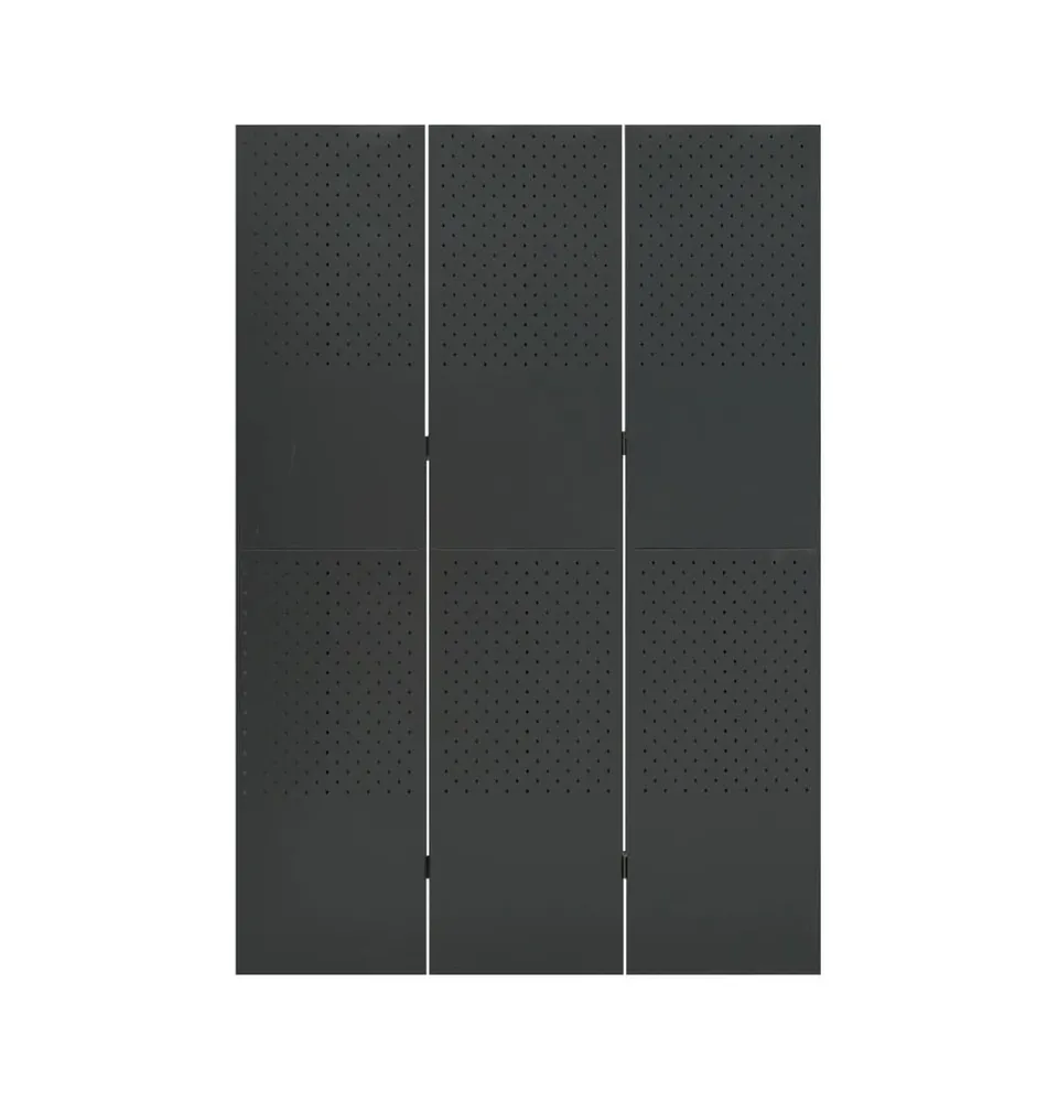 3-Panel Room Divider Anthracite 47.2"x70.9" Steel