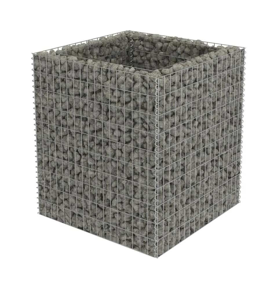 vidaXL Gabion Raised Bed Galvanized Steel 35.4"x35.4"x39.4"