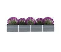 vidaXL Garden Raised Bed Galvanized Steel 126"x31.5"x17.7" Gray