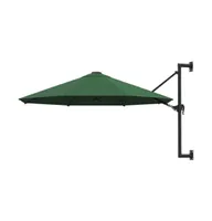 vidaXL Wall-Mounted Parasol with Metal Pole 118.1" Green