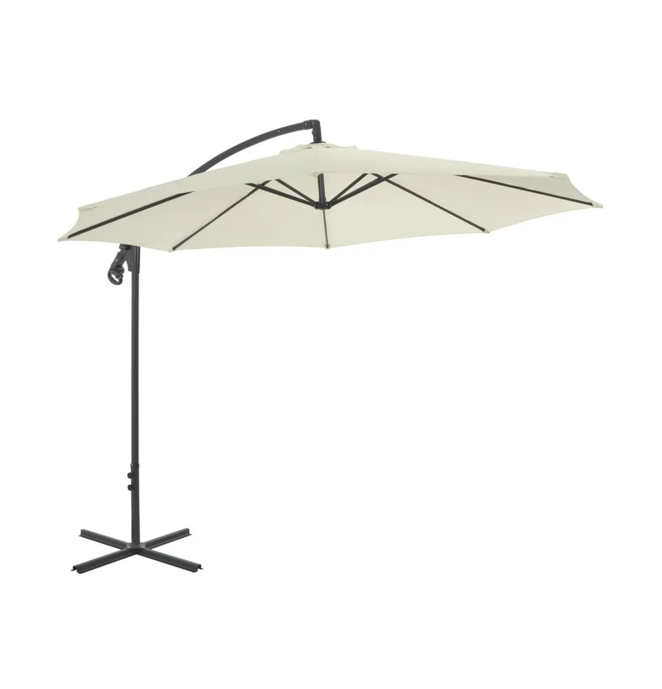 vidaXL Cantilever Umbrella with Steel Pole 118.1" Sand