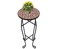 vidaXL Mosaic Side Table Plant Table Terracotta