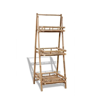 vidaXL 3-Tier Folding Bamboo Plant Rack