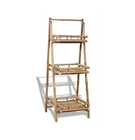 vidaXL 3-Tier Folding Bamboo Plant Rack