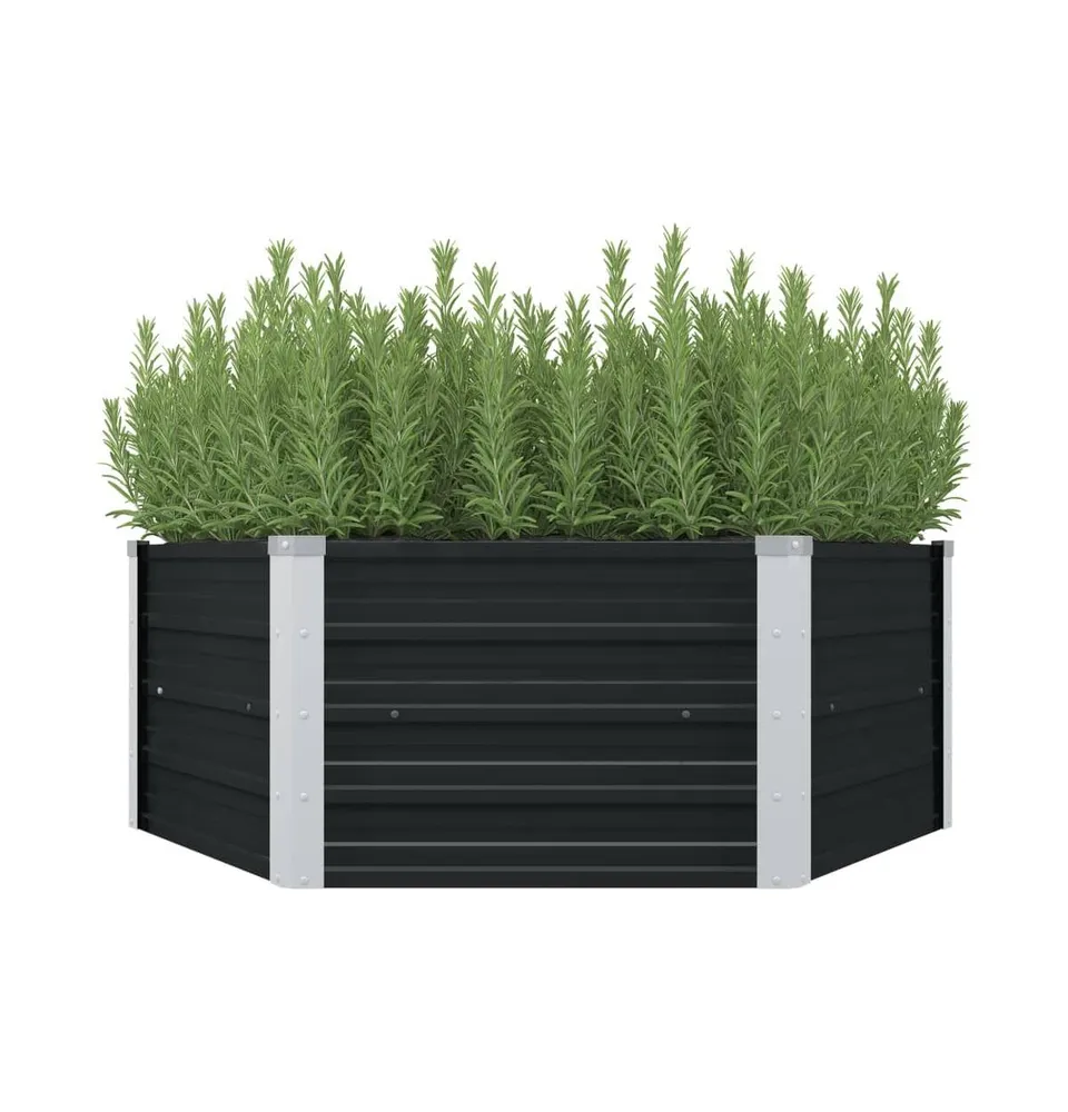 vidaXL Raised Garden Bed Anthracite 50.8"x50.8"x17.7" Galvanized Steel