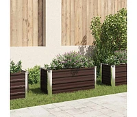 Garden Raised Bed Brown 39.4"x15.7"x17.7" Galvanized Steel