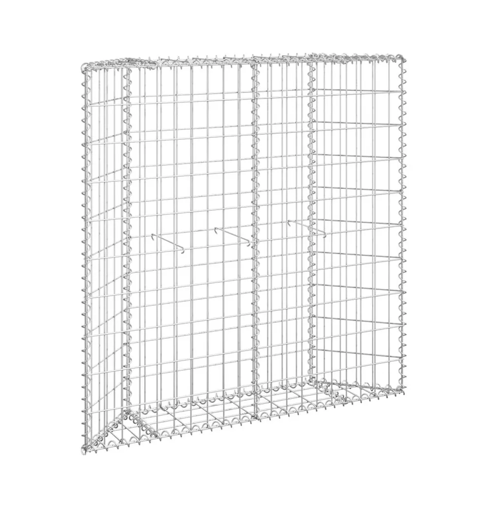 vidaXL Trapezium Gabion Raised Bed Galvanized Steel 39.4"x7.9"x39.4"