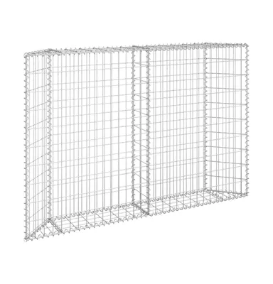 vidaXL Trapezium Gabion Raised Bed Galvanized Steel 59.1"x7.9"x39.4"