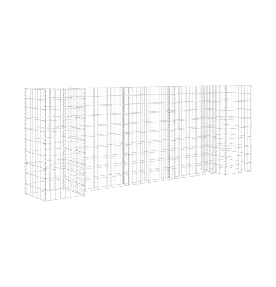 vidaXL H-Shaped Gabion Planter Steel Wire 102.4"x15.7"x39.4"