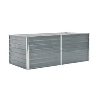 vidaXL Raised Garden Bed 63"x31.5"x17.7" Galvanized Steel Gray