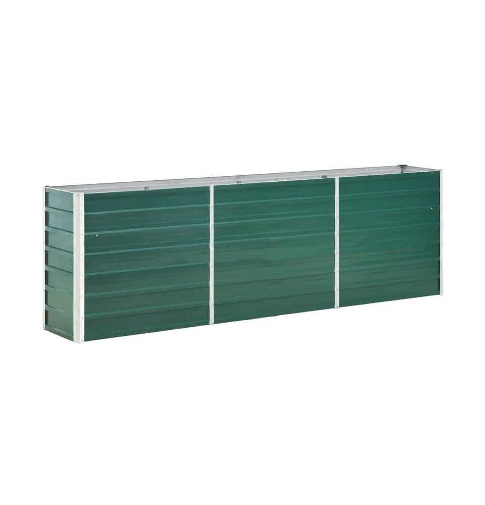 Garden Raised Bed Galvanized Steel 94.5"x15.7"x30.3" Green